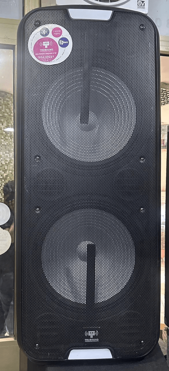 Trusound 1500W Multimedia Bluetooth Speaker – Dual Woofer, PA System